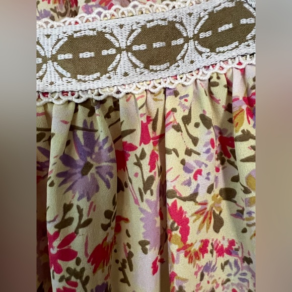Boho Blooms Yellow Floral Tunic Top The Pioneer Woman Rustic Charm EUC XL #2427 - Picture 12 of 13